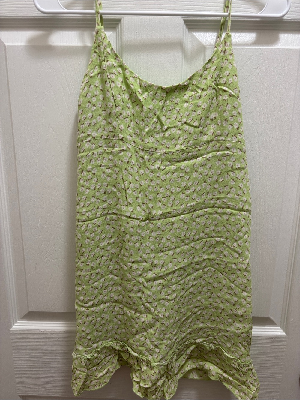 Audrey 3+1 Lime Green Floral Slip Mini Dress